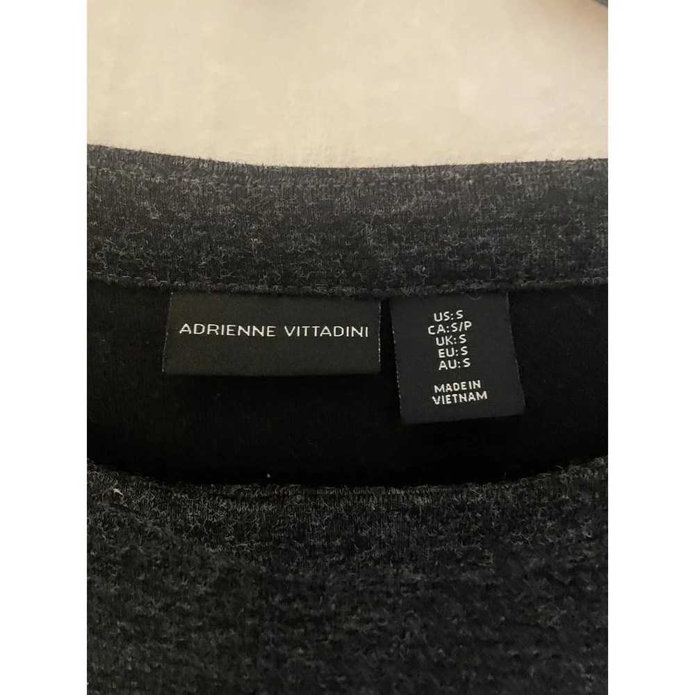 Adrienne Vittadini Gray Heathered‎ Shift Dress With Pockets Stretch Size Small